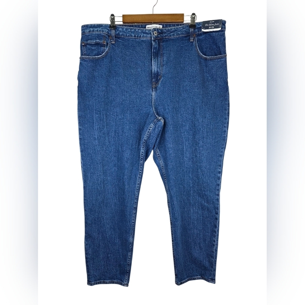Nwt Abercrombie & Fitch Women's Curve‎ Love High Rise The Mom Jean 35 25L